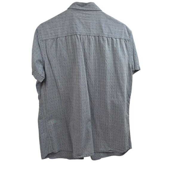 Marc Anthony Slim Fit Men Short Sleeve Button-Up Shirt Size L Blue Dotted Cotton - Picture 5 of 7